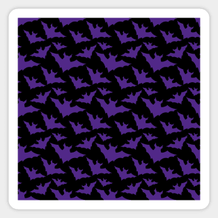 Halloween purple bats black cool spooky silhouette pattern Sticker